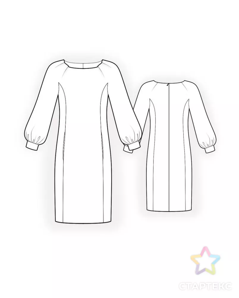 Выкройка: прямое платье арт. ВКК-1460-10-ЛК0004507 - рис. 2