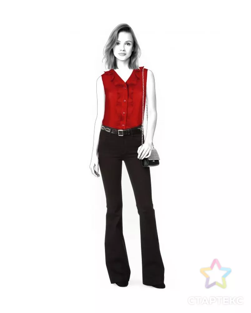 Выкройка: блузка без рукавов арт. ВКК-233-9-ЛК0004560 - рис. 1