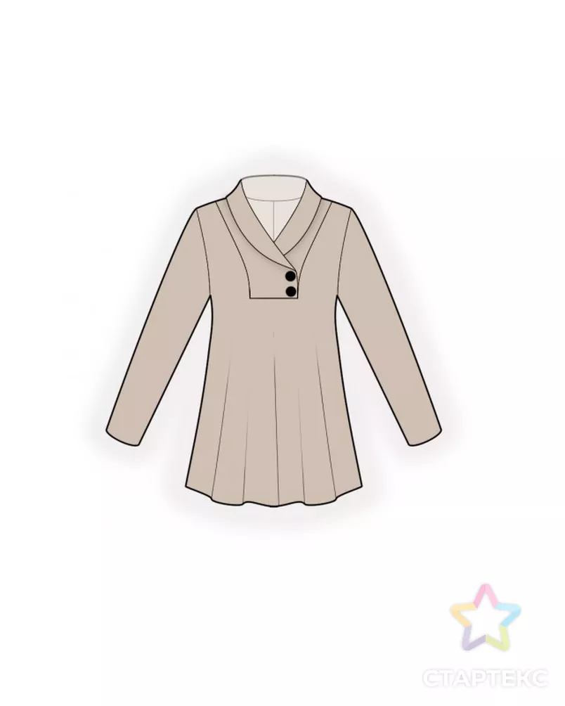 Выкройка: блузон с воротником арт. ВКК-2751-9-ЛК0004884 - рис. 1