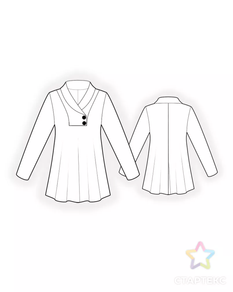 Выкройка: блузон с воротником арт. ВКК-2751-9-ЛК0004884 - рис. 2