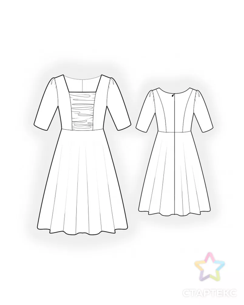 Выкройка: платье с декоративным лифом арт. ВКК-2753-11-ЛК0004886 - рис. 2
