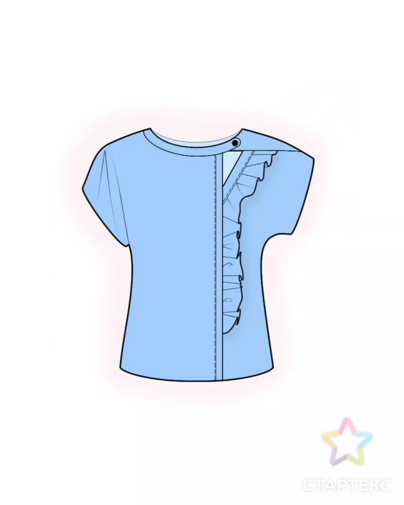 Выкройка: блузка с ассиметричной застежкой арт. ВКК-2786-10-ЛК0004931 - рис. 1
