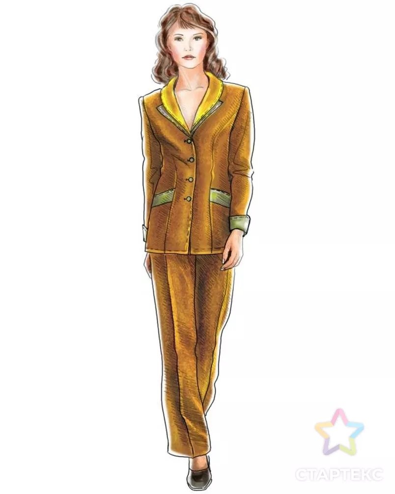 Выкройка: жакет с двумя воротниками арт. ВКК-1297-2-ЛК0005072 - рис. 1