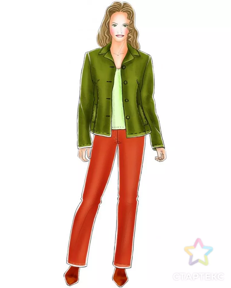 Выкройка: жакет из плащевой ткани арт. ВКК-1531-9-ЛК0005161 - рис. 1