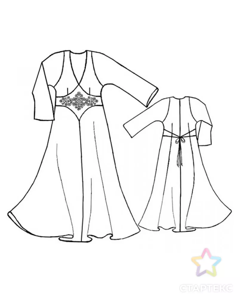 Выкройка: шелковая ночная рубашка арт. ВКК-1949-12-ЛК0005261 - рис. 2