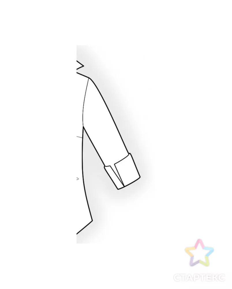 Выкройка: рукав (на базе 4395 блузка с фигурным бортом) арт. ВКК-786-2-ЛК0005372 - рис. 2