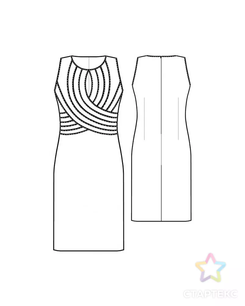 Выкройка: платье с декоративным лифом арт. ВКК-1418-8-ЛК0005433 - рис. 2