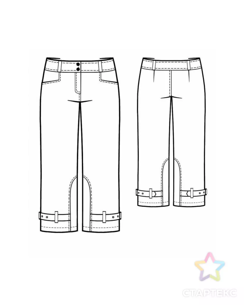 Выкройка: капри с патами арт. ВКК-1537-2-ЛК0005472 - рис. 2