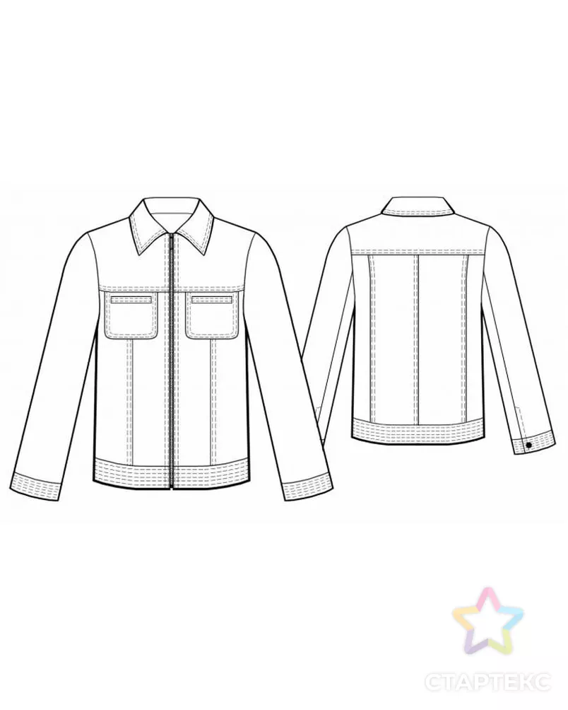 Выкройка: жакет с отстрочками арт. ВКК-1736-7-ЛК0005491 - рис. 2