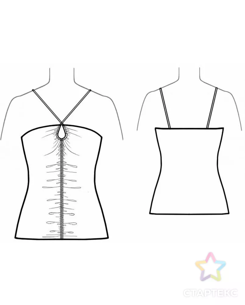 Выкройка: топ со сборкой арт. ВКК-1270-12-ЛК0005633 - рис. 2