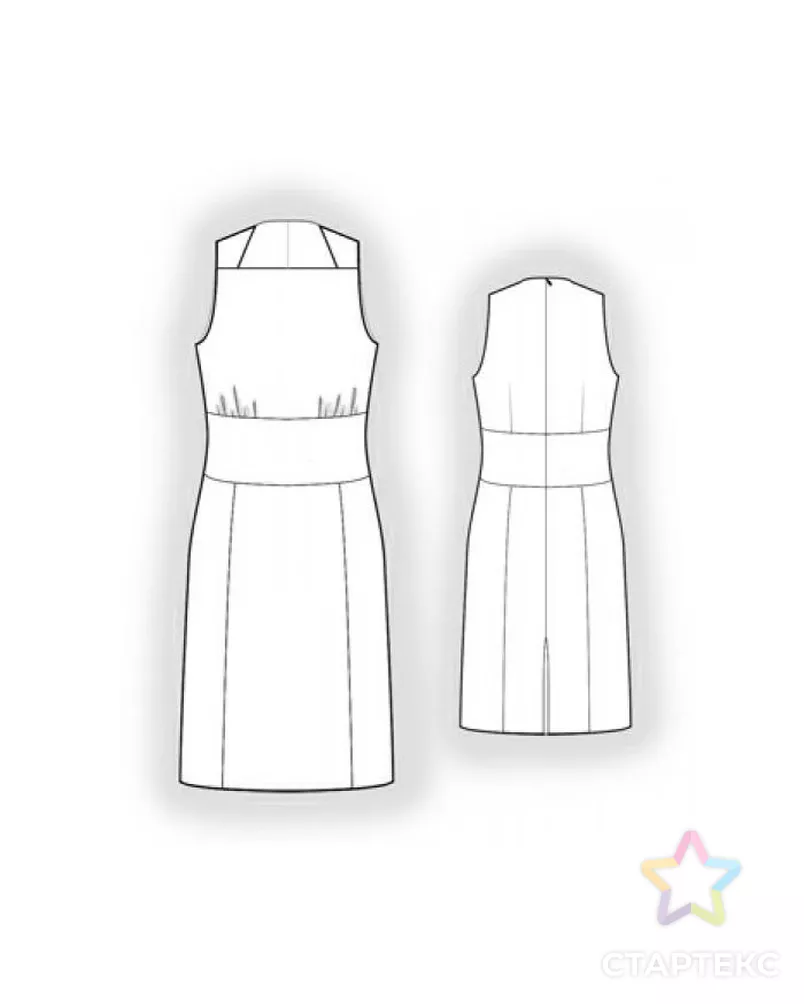 Выкройка: сарафан с прямой горловиной арт. ВКК-1410-3-ЛК0005884 - рис. 2