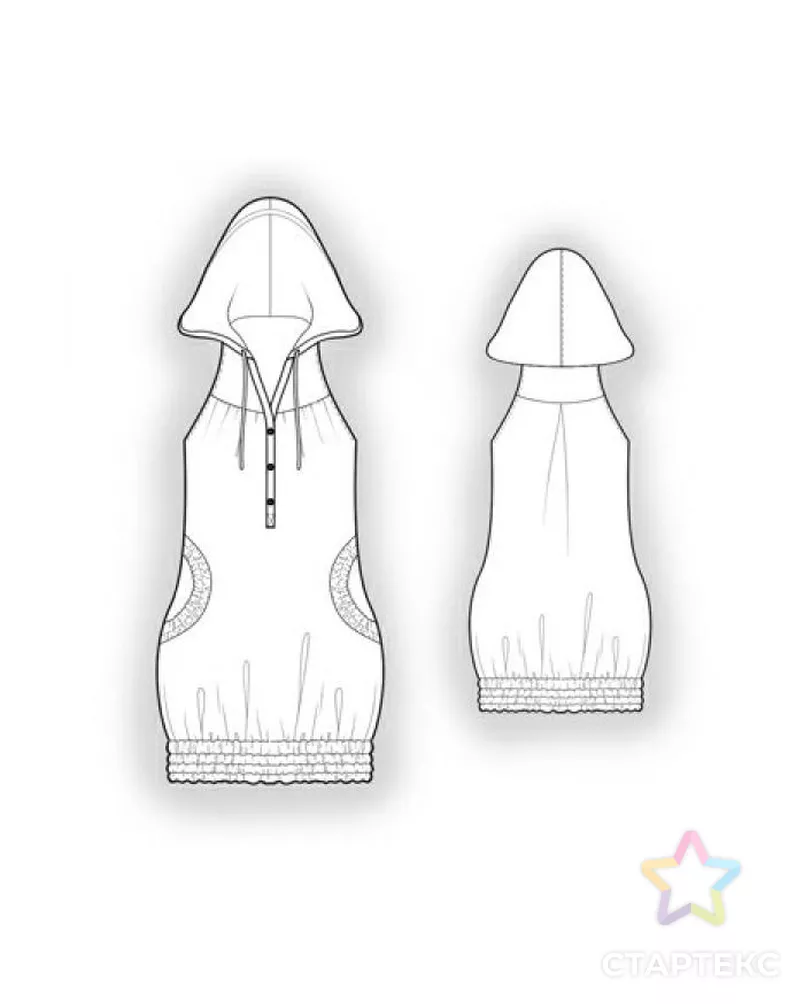 Выкройка: сарафан с капюшоном арт. ВКК-231-3-ЛК0005885 - рис. 2