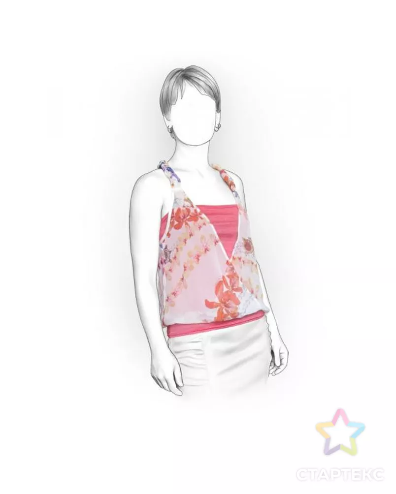 Выкройка: трикотажный топ арт. ВКК-1030-9-ЛК0005898 - рис. 1