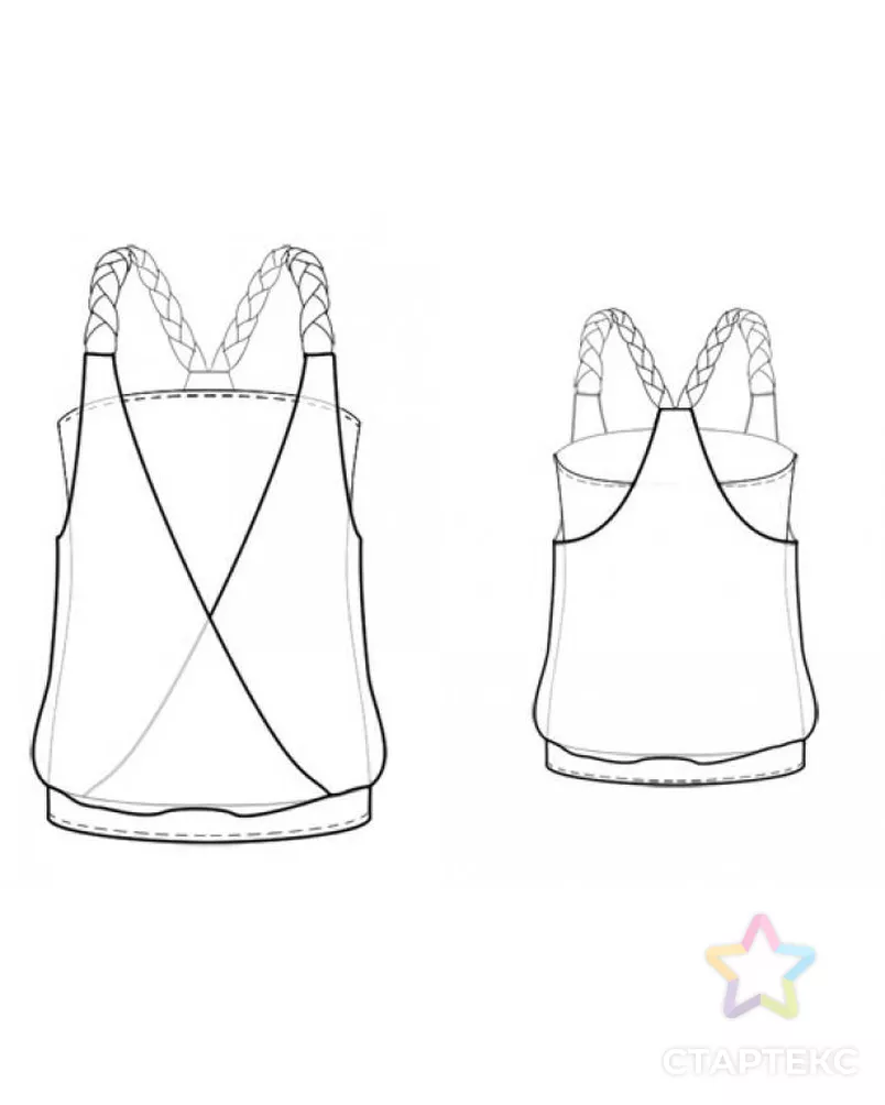 Выкройка: трикотажный топ арт. ВКК-1030-9-ЛК0005898 - рис. 2