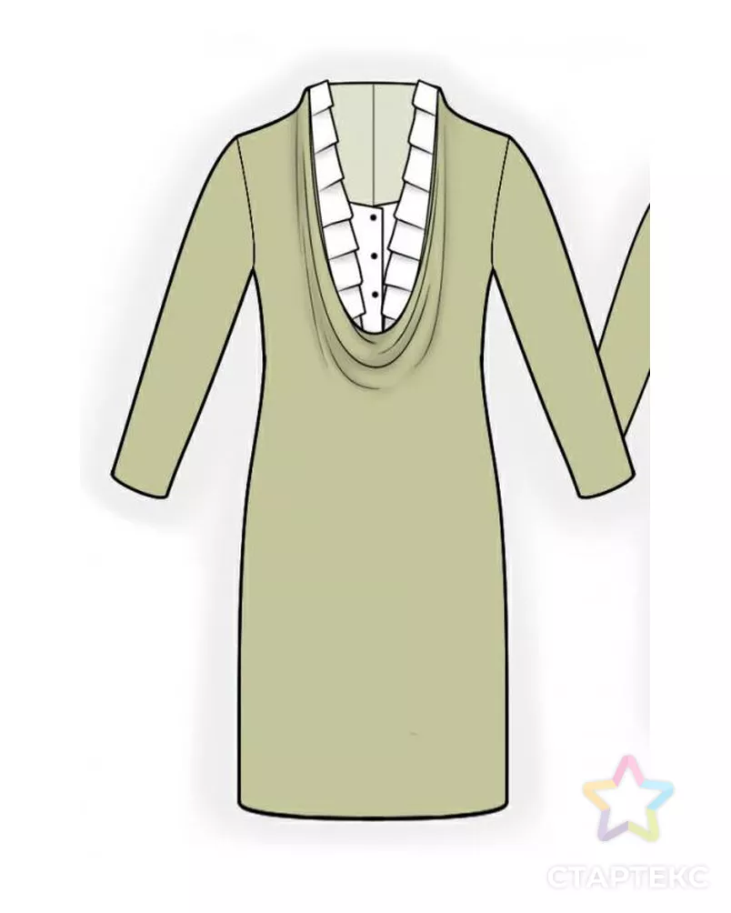 Выкройка: платье с горловиной качель арт. ВКК-1300-8-ЛК0005940 - рис. 1