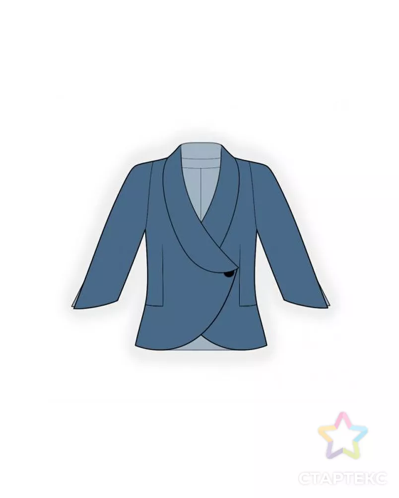 Выкройка: жакет с воротником шалька арт. ВКК-1590-5-ЛК0005992 - рис. 1