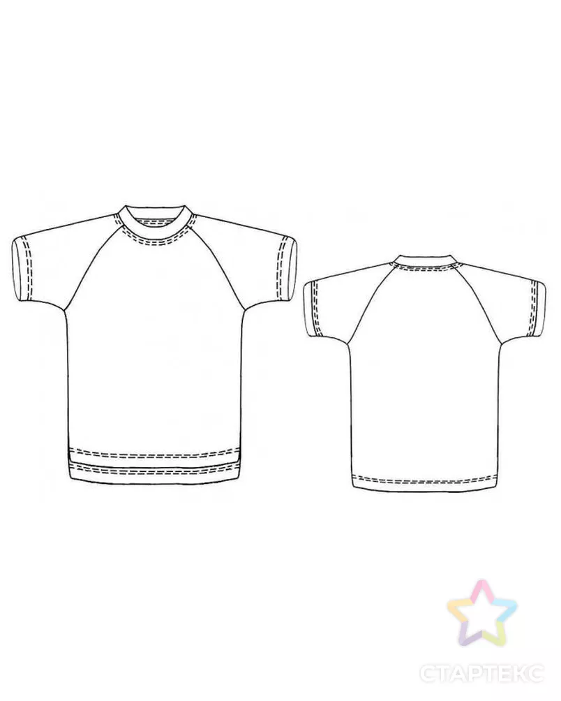 Выкройка: футболка с рукавом реглан арт. ВКК-1349-1-ЛК0006107 - рис. 2