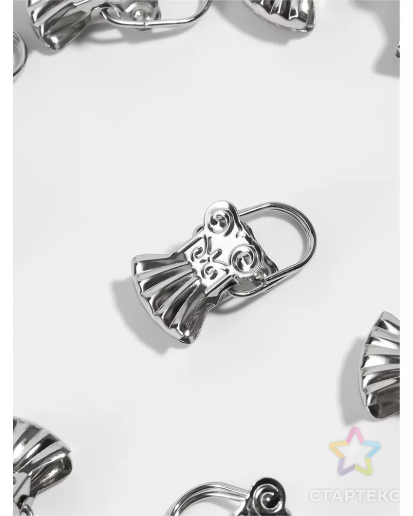 Зажим для штор «Ракушка», 10 шт, цвет серебряный арт. СМЛ-46-1-СМЛ2191009 - рис. 3