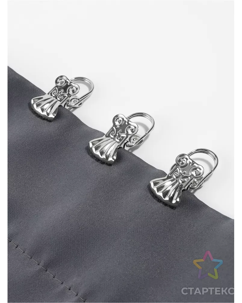 Зажим для штор «Ракушка», 10 шт, цвет серебряный арт. СМЛ-46-1-СМЛ2191009 - рис. 1