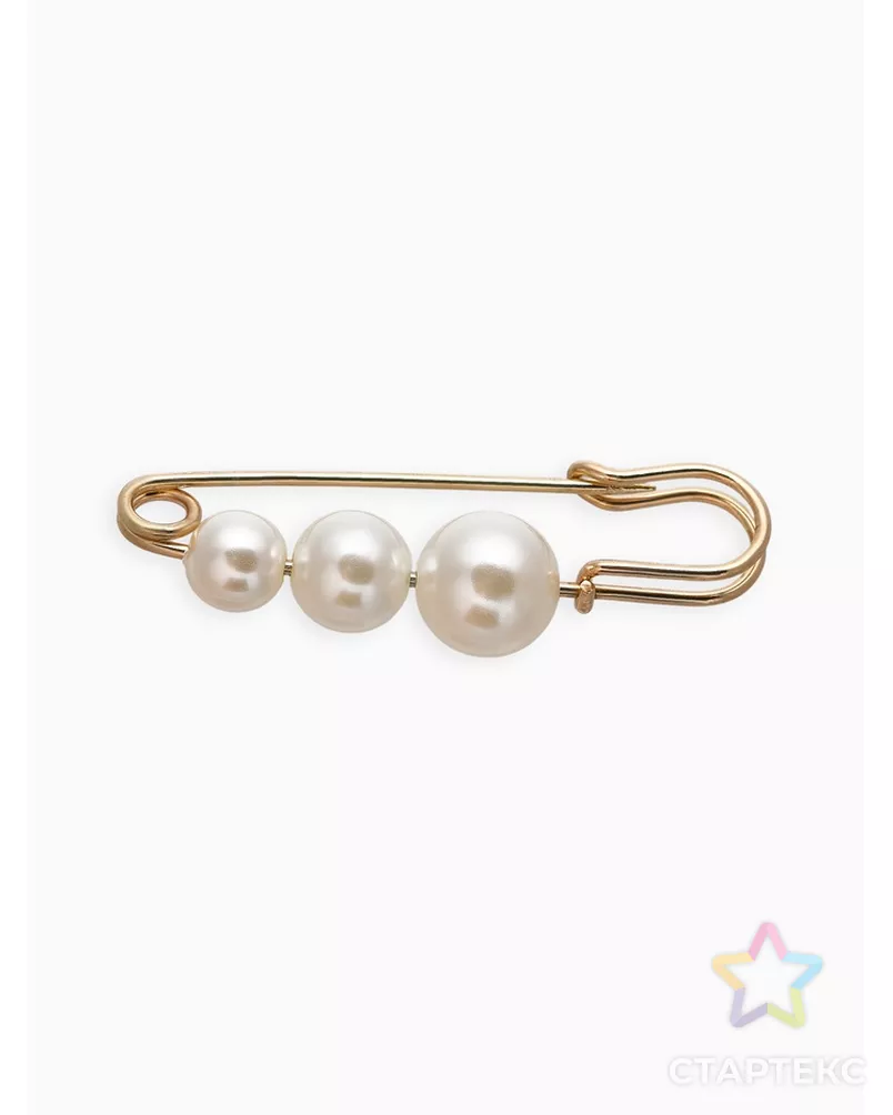 Булавка "Жемчужинки три", 6см, цвет белый в золоте арт. СМЛ-4374-1-СМЛ2346895 - рис. 7