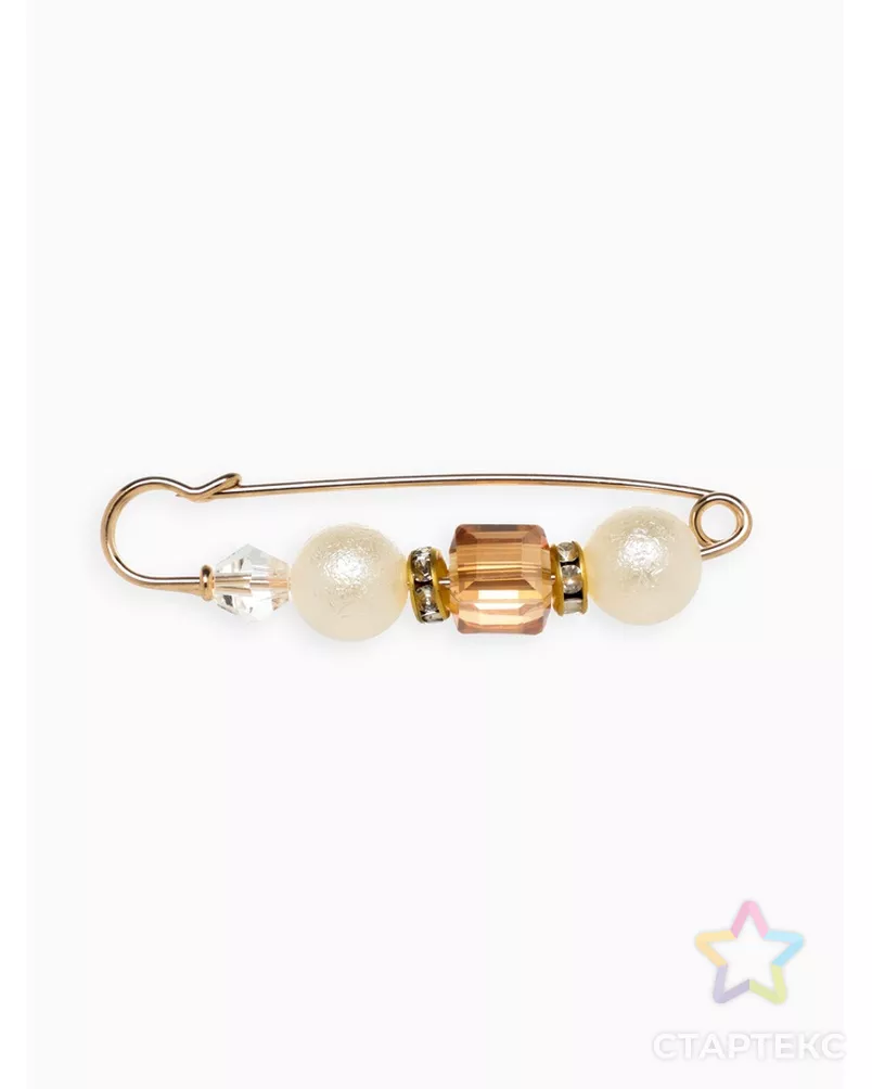 Булавка "Кубик" 6,5см, цвет бело-черный в серебре арт. СМЛ-21808-2-СМЛ3405875 - рис. 5