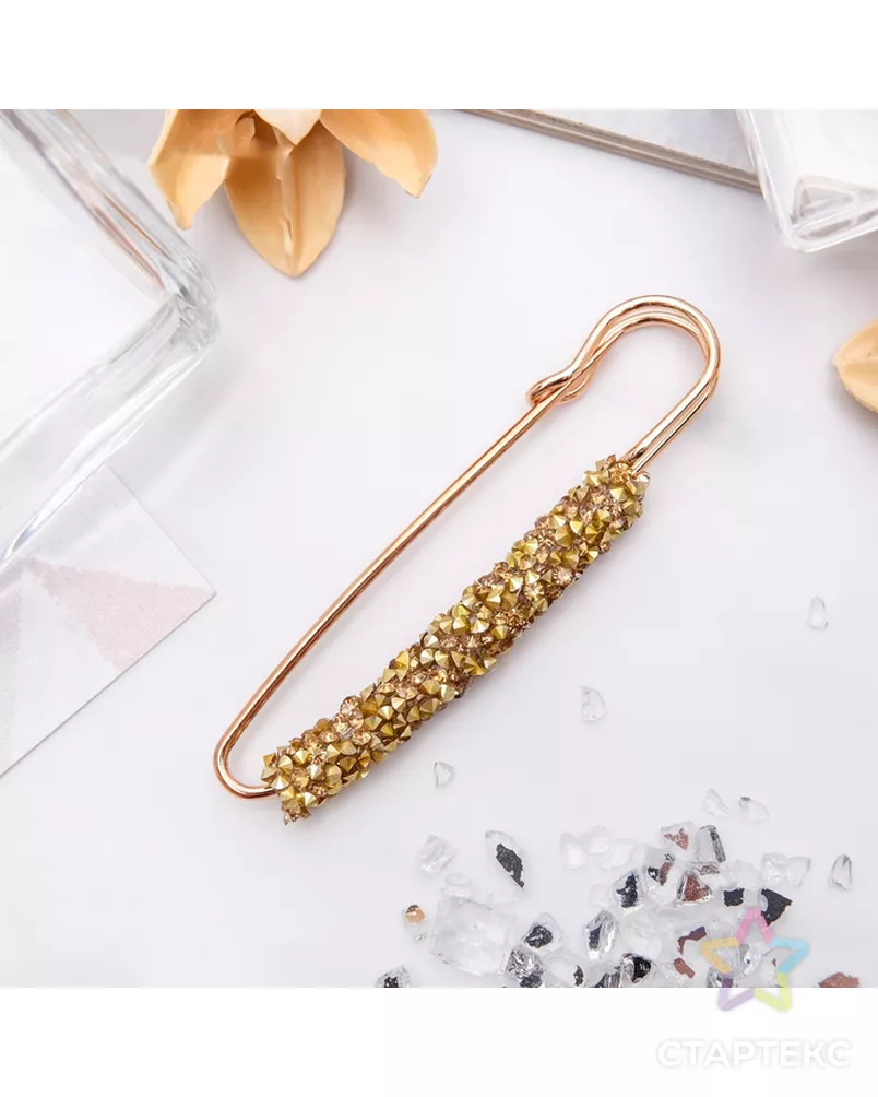 Булавка "Вечеринка" стразы, 7см арт. СМЛ-22269-3-СМЛ3497443 - рис. 1