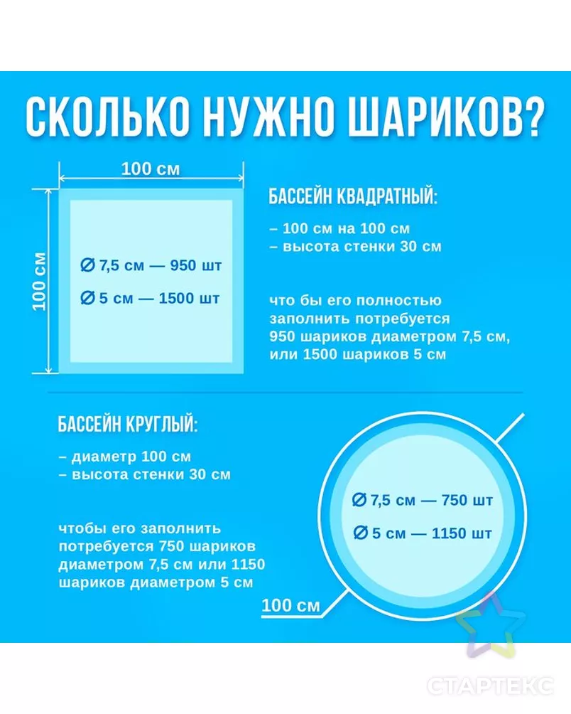 Набор шаров для сухого бассейна 500 штук, цвет светло-голубой арт. СМЛ-87133-1-СМЛ0004617732 - рис. 2