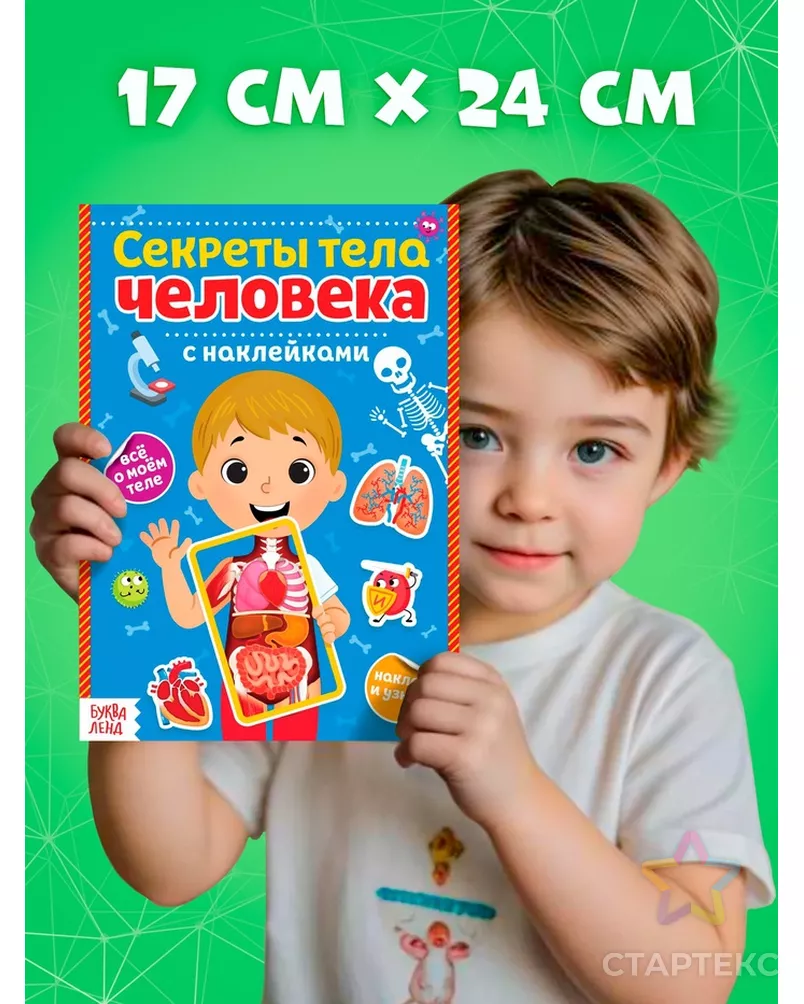 Наклейки «Секреты тела человека», 16 стр. арт. СМЛ-127533-1-СМЛ0004859819 - рис. 1