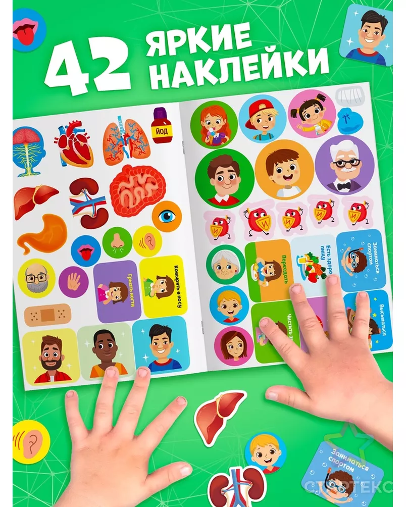 Наклейки «Секреты тела человека», 16 стр. арт. СМЛ-127533-1-СМЛ0004859819 - рис. 4