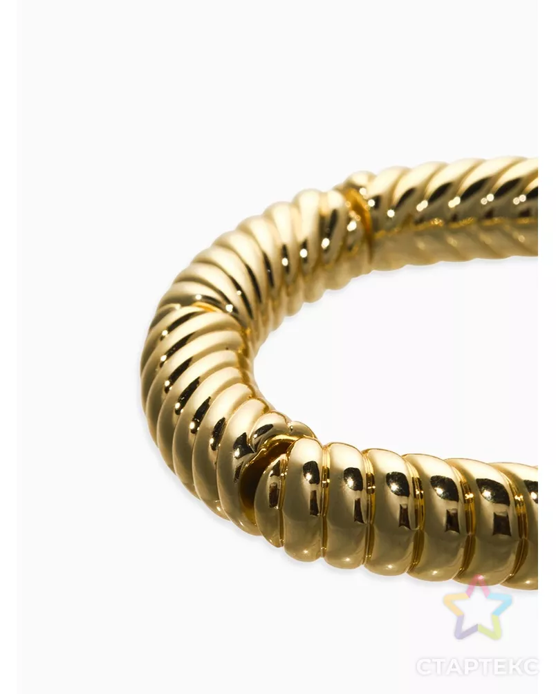 Браслет пластик на резинке "Стиль" резной, цвет золото арт. СМЛ-281338-1-СМЛ0010905781 - рис. 2