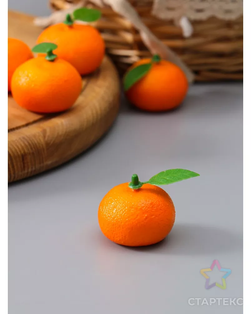 Муляж "Мандарин" (фасовка по 20 шт) 3,5 см, оранжевый арт. СМЛ-284168-1-СМЛ0010970102 - рис. 1